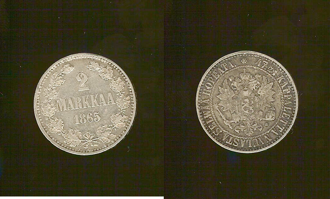 Finland 2 markka 1865S aEF